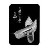 Elégant noir et argent haute talon Magnets de chau (Vertical)