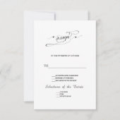 Elégant Noir et Blanc Calligraphie Mariage RSVP (Devant)