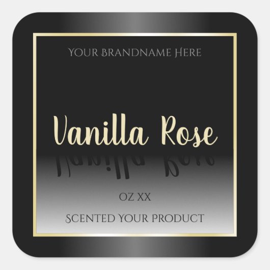 Elégant noir et blanc Étiquettes de produit Cadre  (Devant)