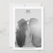 Elégant noir et blanc Faire-part de mariage MADDY (Dos)