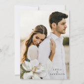 Elégant Noir et Blanc Magnolia Mariage Invitation (Dos)