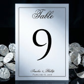 Élégant noir et blanc Mariage Numéros de table
