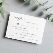 Élégant noir et blanc menu choix mariage rsvp