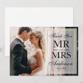 Elégant noir et blanc Merci Mariage photo GF (Devant / Derrière)