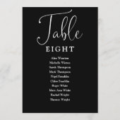 Élégant Noir Et Blanc Sièges Numéro De Table (Dos)