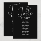 Élégant Noir Et Blanc Sièges Numéro De Table (Devant / Derrière)