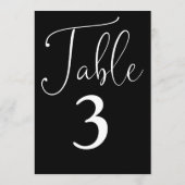 Élégant Noir Et Blanc Simple Grand Numéro De Table (Dos)