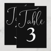 Élégant Noir Et Blanc Simple Grand Numéro De Table (Devant / Derrière)