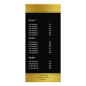 Elégant noir et Faux Gold Votre logo Menu ici (Dos)