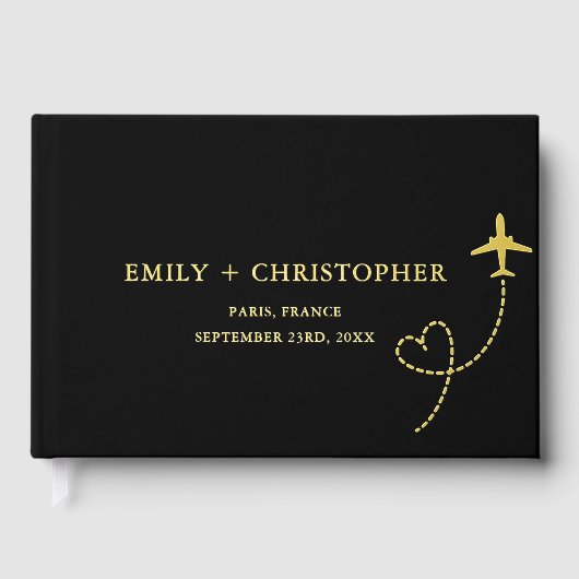 Elégant Noir et Or Destination Mariage (Recto)