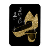 Elégant Noir et Or Haut talon Magnets de chaussure (Vertical)