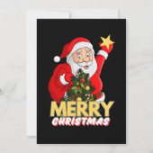 Élégant Noir et Or Noël Fête Invitation (Dos)
