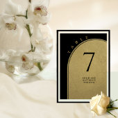 Élégant Noir et Or, Numéro de Table de Mariage à A