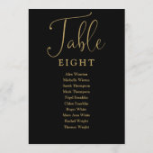 Élégant Noir Et Or Siège Numéro de table (Dos)