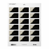 Élégant noir, Étiquette Mariage damassé (Feuille entière)