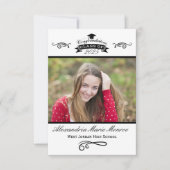 Élégant noir - Faire-part de 3x5 (Devant)