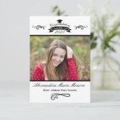 Élégant noir - Faire-part de 3x5 (Debout devant)