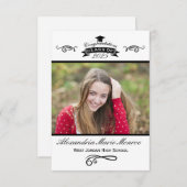 Élégant noir - Faire-part de 3x5 (Devant / Derrière)