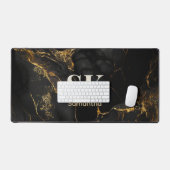 Élégant noir faux parties scintillant en marbre de (Clavier et souris)