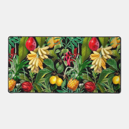 Elégant noir feuille fruits motif (Recto)