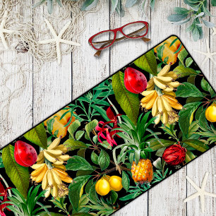 Elégant noir feuille fruits motif