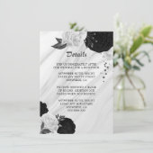 Élégant noir fleurs blanches détails carte boîtier (Debout devant)