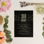 Elégant noir floral Invitation minimale<br><div class="desc">Invitation classique et simple à 30ème anniversaire de floraison noire. Personnalisez facilement en ajoutant les détails de votre fête. Invitation noir et blanc. Photo de pikisuperstarsur Freepik</div>