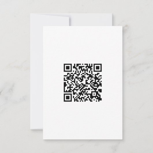 Elégant Noir Floral Mariage RSVP avec QR Code (Dos)