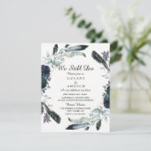 Élégant noir Floral Wreath Vow invitation de renou (Debout devant)