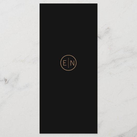 Elégant noir Golden Foliage Menu Mariage (Dos)