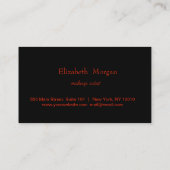 Élégant noir, Lèvres rouges de séquence or, Carte  (Dos)