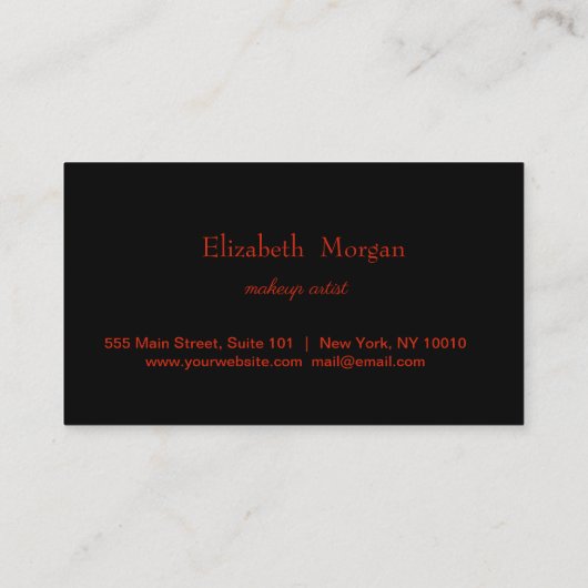 Élégant noir, Lèvres rouges de séquence or, Carte  (Dos)