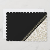 Élégant noir, mariage damassé, carte "save the dat (Dos)