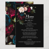 Élégant noir Mariage menu Modèle (Devant / Derrière)