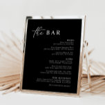 Élégant noir moderne minimaliste menu barre<br><div class="desc">Conçu pour coordonner avec pour la collection de Faire-part de mariage "Pure". Pour modifier les détails, cliquez sur "Détails". Pour déplacer le texte ou modifier la taille, la police ou la couleur, cliquez sur "Modifier à l'aide de l'outil de conception". Voir le lien de collection sur cette page pour voir...</div>