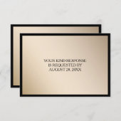 Elégant Noir Noir Mariage RSVP (Devant / Derrière)
