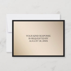 Elégant Noir Noir Mariage RSVP