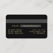 Élégant Noir Noir Or Luxe Logo de carte de crédit (Dos)