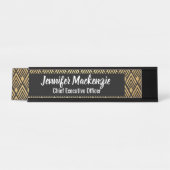 Élégant Noir Nom Plaque Art Déco Bureau Signal (Devant)