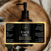 Élégant Noir Or Cosmétique Étiquette de bouteille 