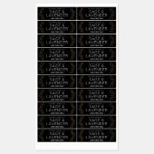 Élégant noir & or Floral produit mince Étiquette d (Feuille)