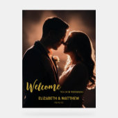 Elégant noir & or photo mariage romantique (Recto)