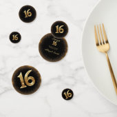Élégant Noir & Or Sparkle Table Confetti (Groupe)