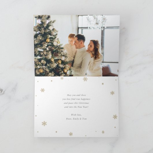 Elégant noir photo collage Joyeux Noël carte (Intérieur)