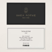 Élégant Noir Professionnel Monogramme 3D Typograph (Devant & derrière)