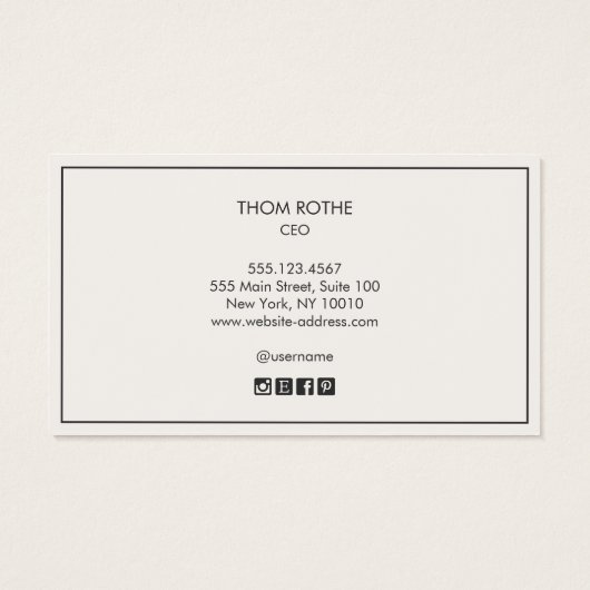 Élégant Noir Professionnel Monogramme 3D Typograph (Dos)