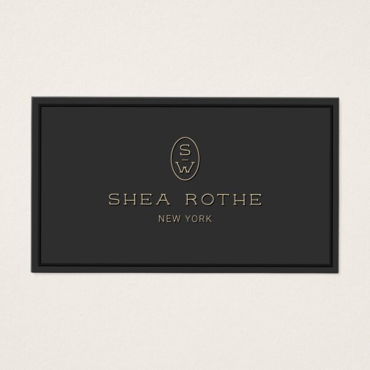 Élégant Noir Professionnel Monogramme 3D Typograph (Devant)