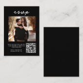 Élégant noir Qr Code Mariage RSVP Enclôture Carte (Devant / Derrière)