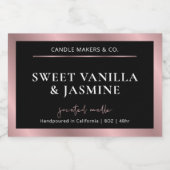 Élégant Noir & Rose Gold Produit Étiquette d'embal (Étiquettes simples)