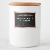 Élégant Noir & Rose Gold Produit Étiquette d'embal (Devant)